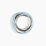 Dinosaur Designs LBRCKDUOMED Medium Rock Duo Bangle SILVER POOL..