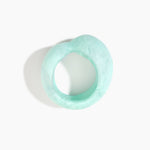 Dinosaur Designs Bold Sprout Bangle in Mint — handcrafted marbled mint blue resin bangle with oversized chunky form