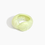 Dinosaur Designs Bold Sprout Bangle in Pistachio — handcrafted marbled pastel green resin bangle with oversized chunky form