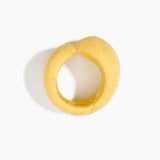Dinosaur Designs Bold Sprout Bangle in Pollen — handcrafted marbled yellow resin bangle with oversized chunky form