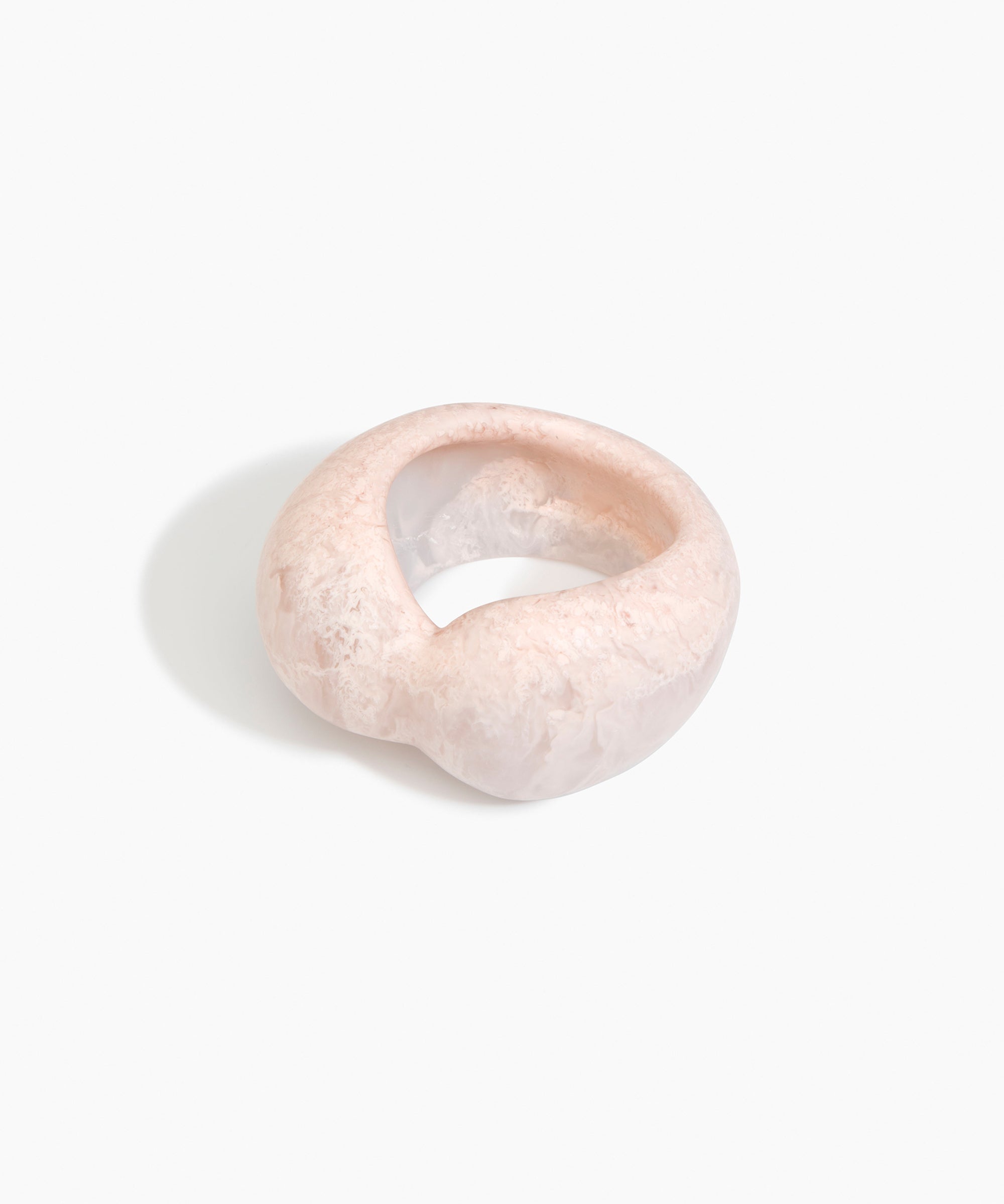 Dinosaur Designs Bold Sprout Bangle in Rose Swirl — handcrafted marbled dusty pink resin bangle with oversized chunky form