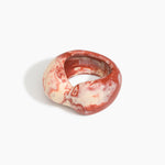 Dinosaur Designs Bold Sprout Bangle in Rust — handcrafted marbled brown-red and cream resin bangle with oversized chunky form