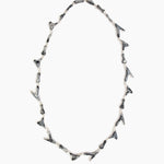 Dinosaur Designs Long Bones Necklace in Slate Colour resin with Silver-Plated Brass Material