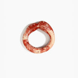 Dinosaur Designs Large Sprout Bangle in Rust — handcrafted marbled brown-red and cream resin bangle with chunky rounded form