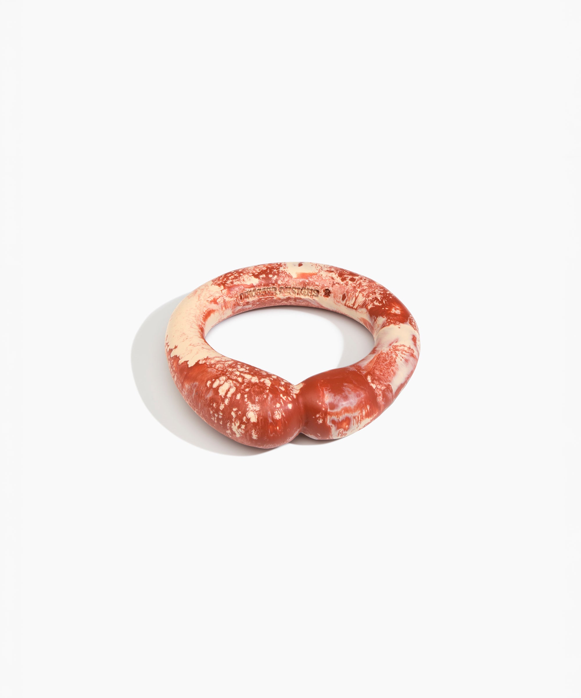 Dinosaur Designs Large Sprout Bangle in Rust — handcrafted marbled brown-red and cream resin bangle with chunky rounded form