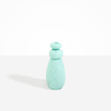 Dinosaur Designs Tall Pepper Boulder Grinder in Mint — handcrafted marbled mint blue resin pepper grinder with elongated teardrop body and stacked pebble lid