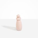 Dinosaur Designs Tall Pepper Boulder Grinder in Rose Swirl — handcrafted marbled dusty pink resin pepper grinder with elongated teardrop body and stacked pebble lid