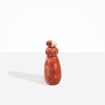 Dinosaur Designs Tall Pepper Boulder Grinder in Rust — handcrafted marbled terracotta red and cream resin pepper grinder with elongated teardrop body and stacked pebble lid