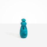 Dinosaur Designs Tall Pepper Boulder Grinder in Turquoise — handcrafted marbled teal blue resin pepper grinder with elongated teardrop body and stacked pebble lid
