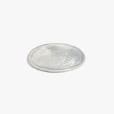 Dinosaur Designs Rock Plate in Cloud — handcrafted marbled grey and cream resin oval flat serving plate with rounded organic edge