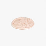 Dinosaur Designs Rock Plate in Rose Swirl — handcrafted marbled dusty pink resin oval flat serving plate with rounded organic edge..