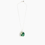 Dinosaur Designs Medium Splash Chain Pendant in Grass Colour resin with 925 Sterling Silver Material...