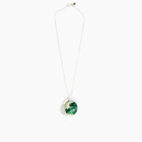Dinosaur Designs Medium Splash Chain Pendant in Grass Colour resin with 925 Sterling Silver Material...