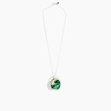 Dinosaur Designs Medium Splash Chain Pendant in Grass Colour resin with 925 Sterling Silver Material