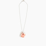 Dinosaur Designs Medium Splash Chain Pendant in Strawberry Colour resin with 925 Sterling Silver Material