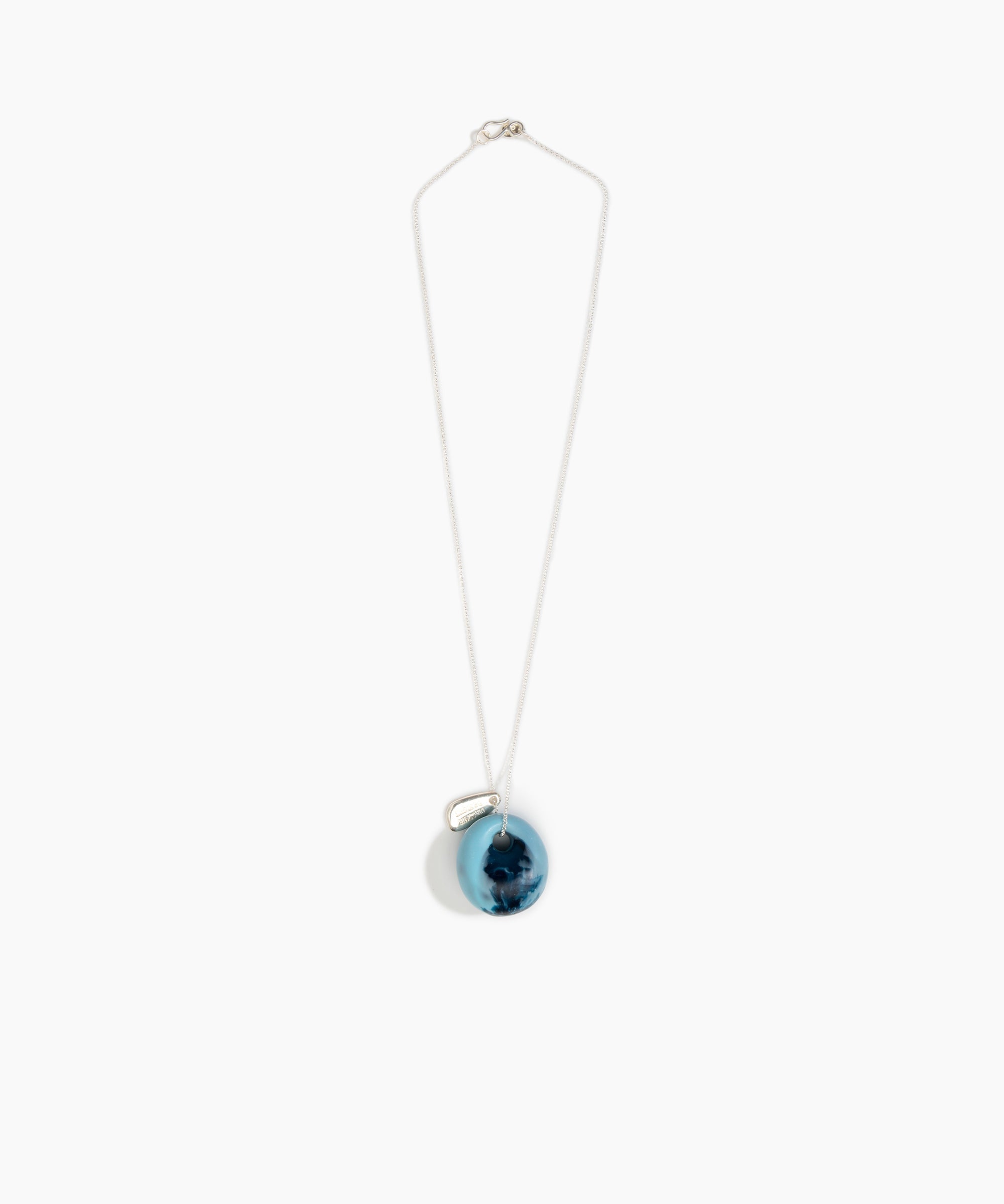 Dinosaur Designs Medium Splash Chain Pendant in Water Colour resin with 925 Sterling Silver Material..