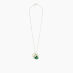 Dinosaur Designs Small Splash Chain Pendant in Grass Colour resin with 925 Sterling Silver Material...