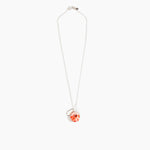 Dinosaur Designs Small Splash Chain Pendant in Strawberry Colour resin with 925 Sterling Silver Material...