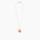 Dinosaur Designs Small Splash Chain Pendant in Strawberry Colour resin with 925 Sterling Silver Material...