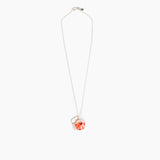 Dinosaur Designs Small Splash Chain Pendant in Strawberry Colour resin with 925 Sterling Silver Material