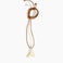 Dinosaur Designs Wishbone Pendant in Cream Colour resin with Silver-Plated Brass Material..