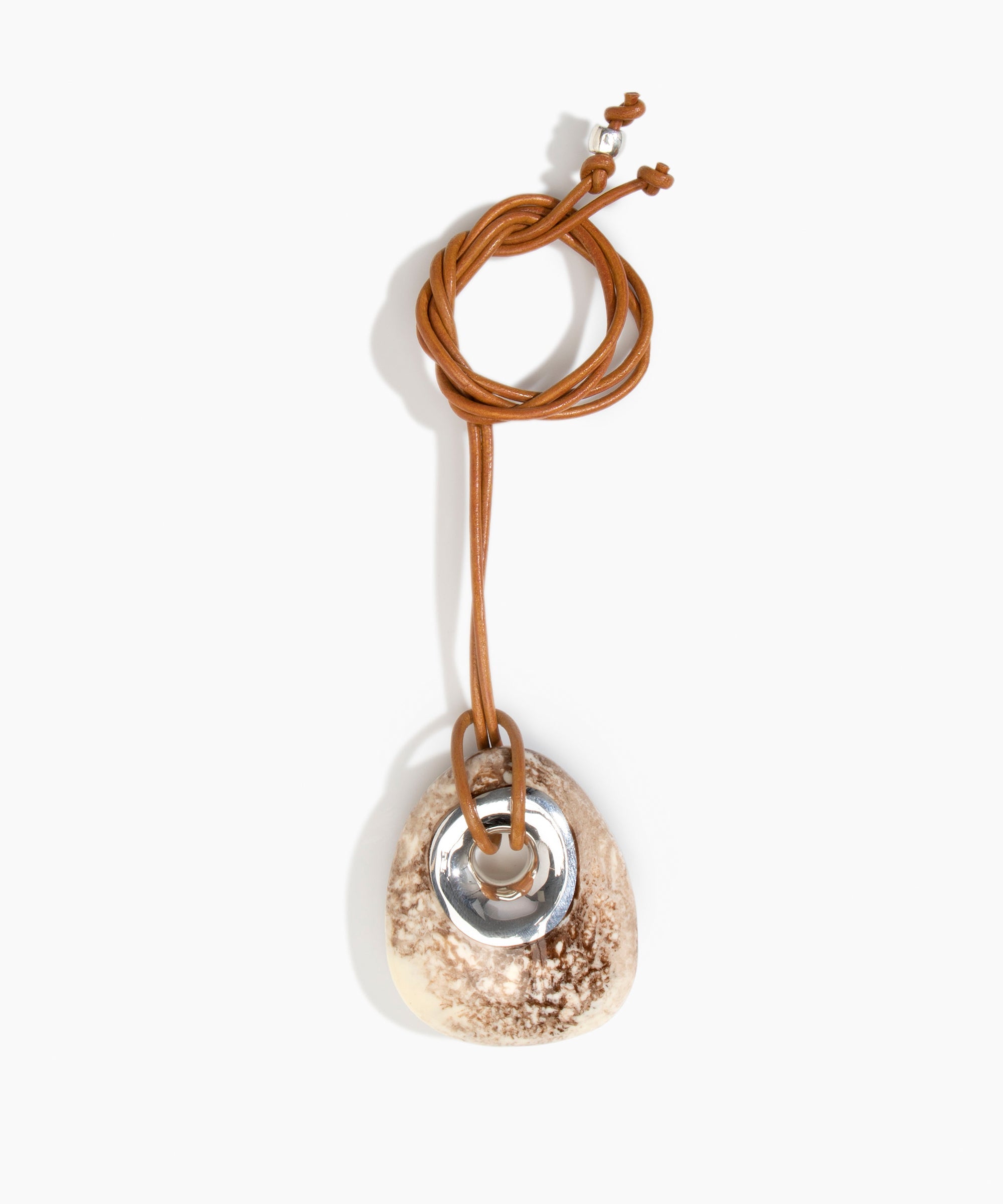 Large Rock Pendant on Leather