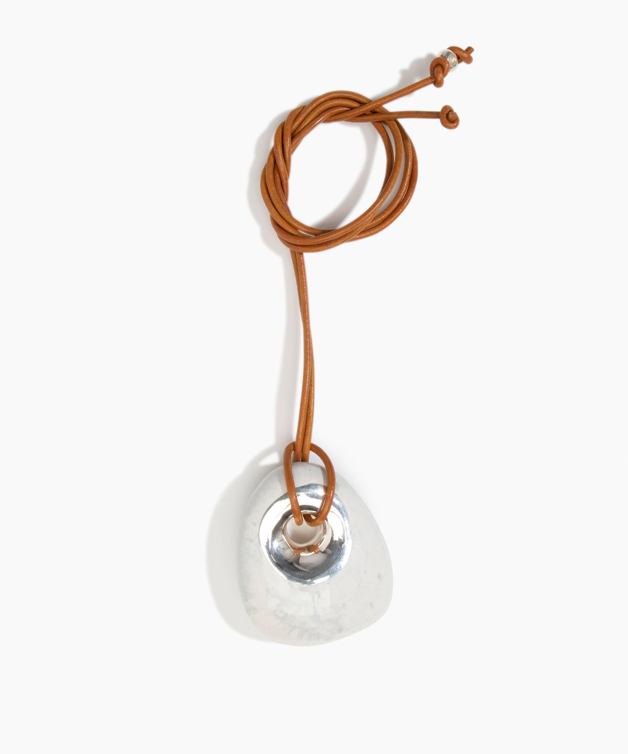 Dinosaur Designs PNRCKLEAL Large Rock Pendant Leather CLOUD.