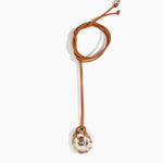 Dinosaur Designs PNRCKLEAS Small Rock Pendant Leather CAPPUCCINO