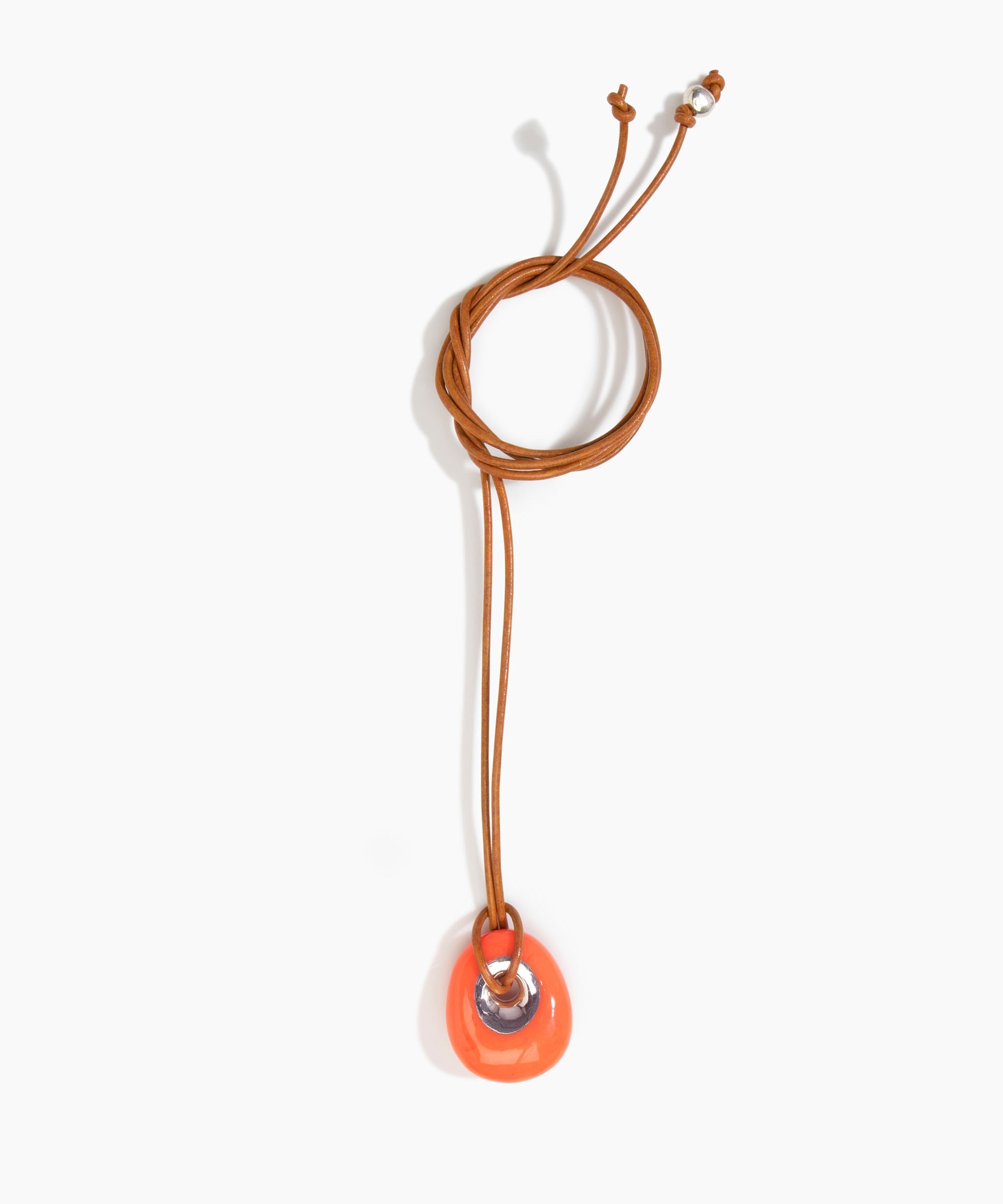 Dinosaur Designs PNRCKLEAS Small Rock Pendant Leather LYCHEE