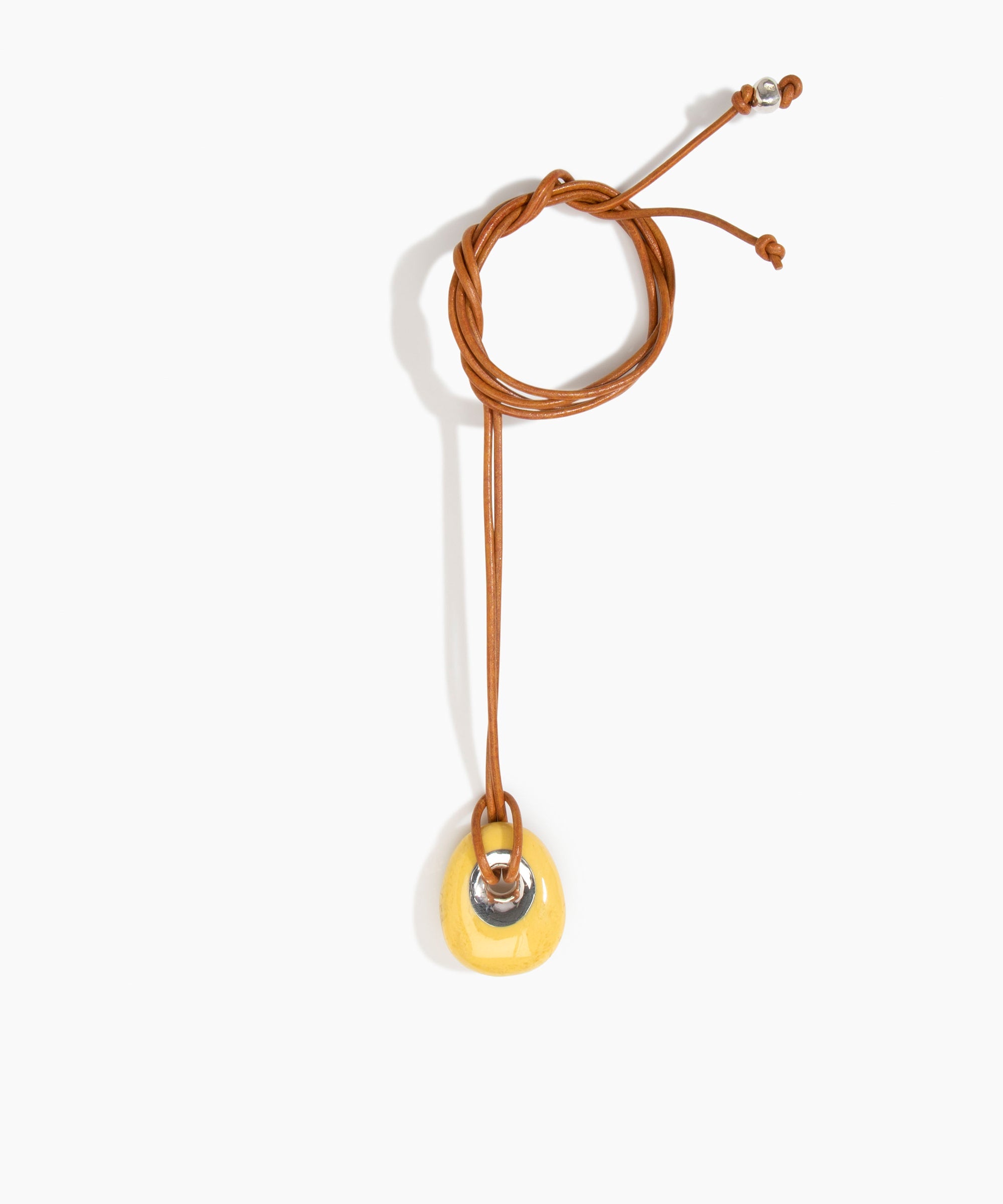 Small Rock Pendant on Leather