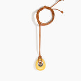 Dinosaur Designs PNRCKLEAS Small Rock Pendant Leather POLLEN.