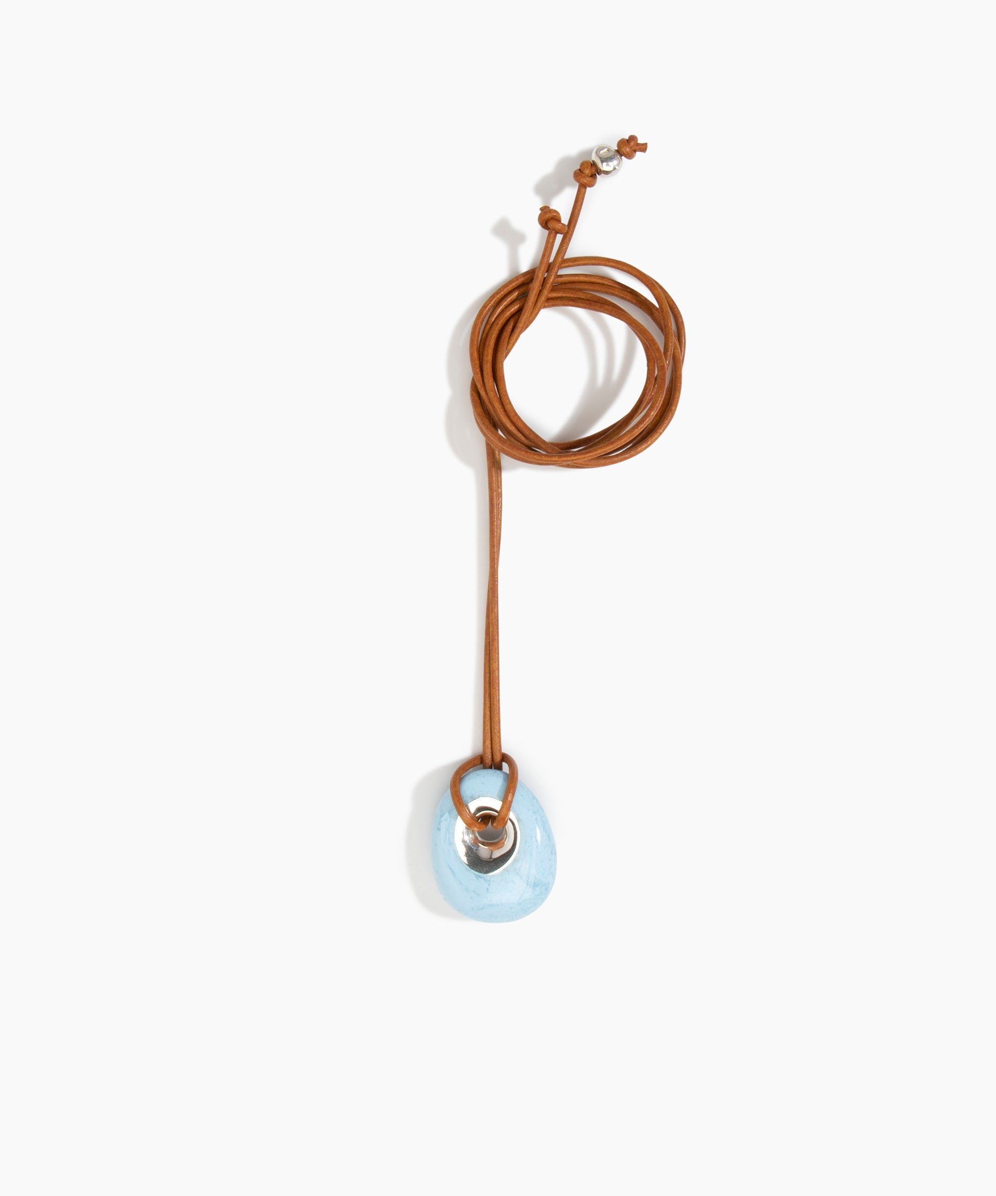 Dinosaur Designs PNRCKLEAS Small Rock Pendant Leather POOL.
