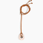 Dinosaur Designs PNRCKLEAS Small Rock Pendant Leather ROSE SWIRL.