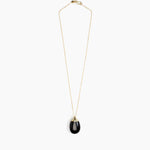 Dinosaur Designs Medium River Rock Pendant in Black Colour resin with Gold-Filled Material.