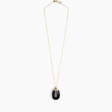 Dinosaur Designs Medium River Rock Pendant in Black Colour resin with Gold-Filled Material.