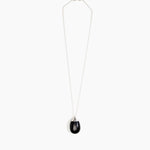 Dinosaur Designs Medium River Rock Pendant in Black Marble color resin with Gold-Filled Material