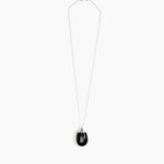 Dinosaur Designs Medium River Rock Pendant in Black Marble Colour resin with Gold-Filled Material.