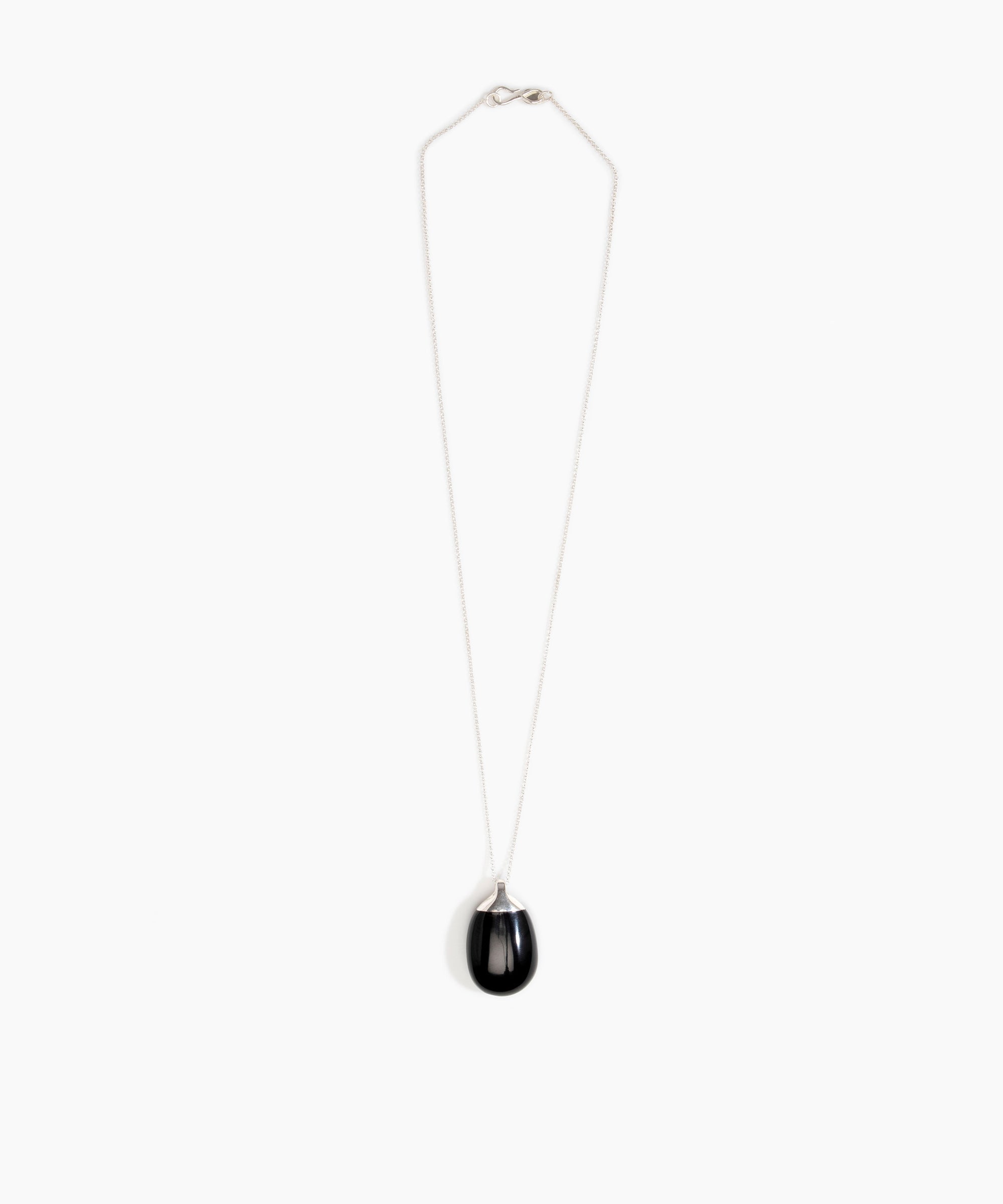 Dinosaur Designs Medium River Rock Pendant in Black Marble Colour resin with Gold-Filled Material.
