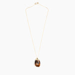 Dinosaur Designs Medium River Rock Pendant in Dark Horn Colour resin with Gold-Filled Material.