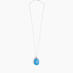 Dinosaur Designs Medium River Rock Pendant in Sky Colour resin with 925 Sterling Silver Material.