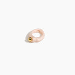 Dinosaur Designs Sprout Dot Ring in Rose Swirl with Brass — handcrafted marbled dusty pink resin organic band ring with polished brass bead