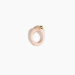 Dinosaur Designs Sprout Dot Ring in Rose Swirl with Brass — handcrafted marbled dusty pink resin organic band ring with polished brass bead