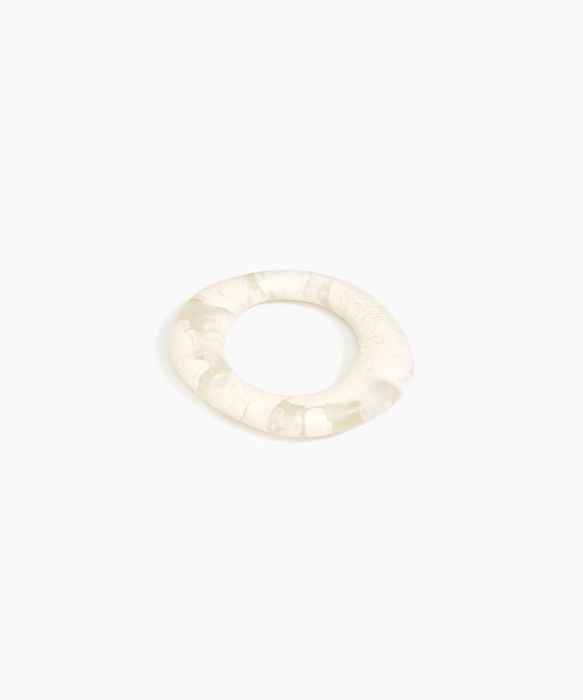 Dinosaur Designs Small Drift Bangle in Chalk Swirl Colour resin with Wide Fit