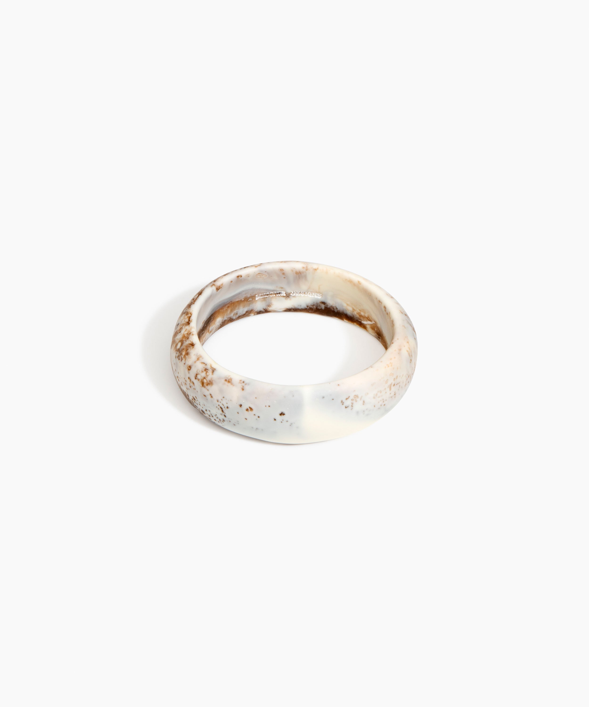 Dinosaur Designs Medium Organic Oval Bangle in Cappuccino Colour resin with Wide Fit..