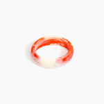Dinosaur Designs Medium Organic Oval Bangle in Strawberry Colour resin with Wide Fit..