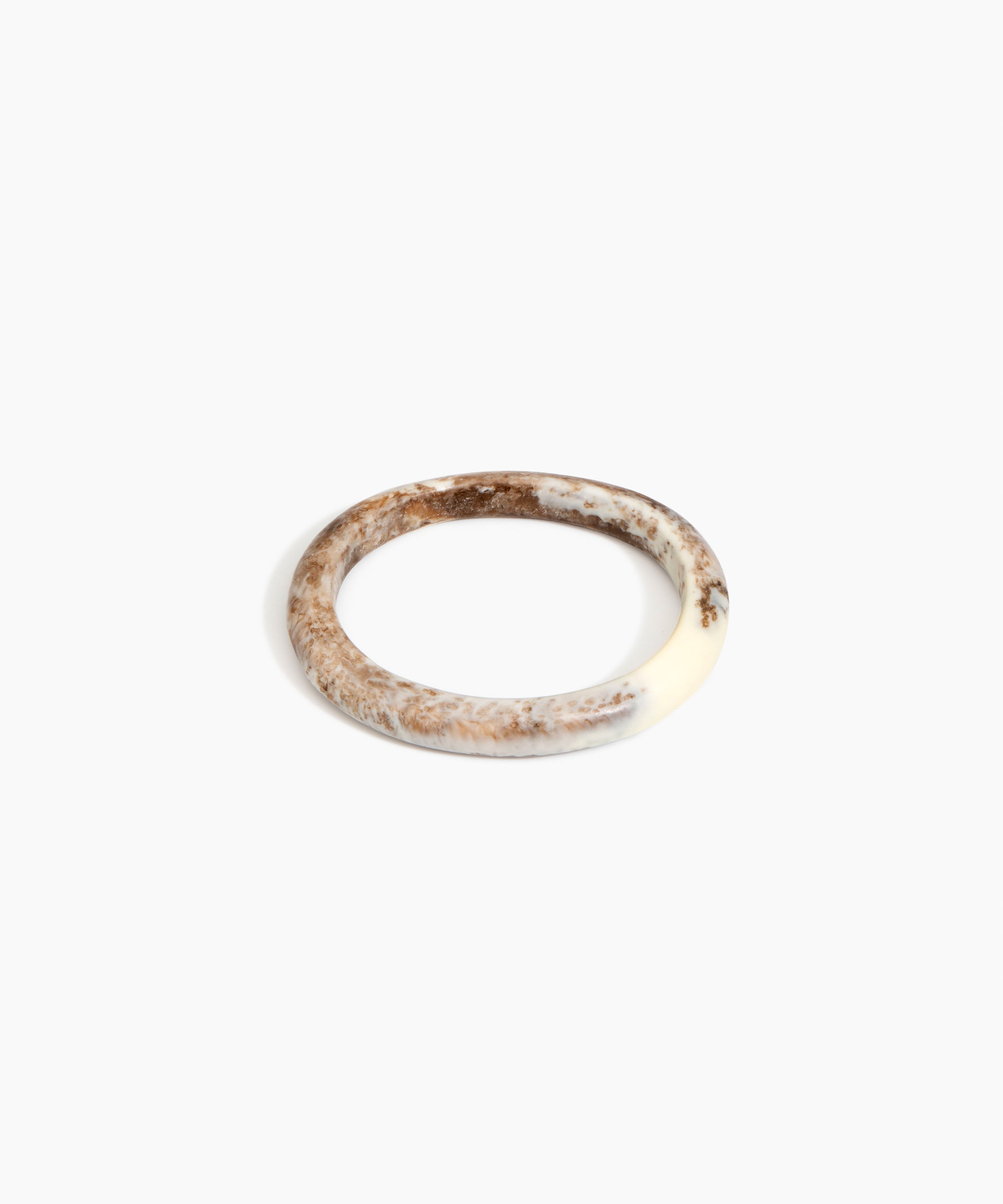Dinosaur Designs Small Organic Oval Bangle in Cappuccino Colour resin with Wide Fit.