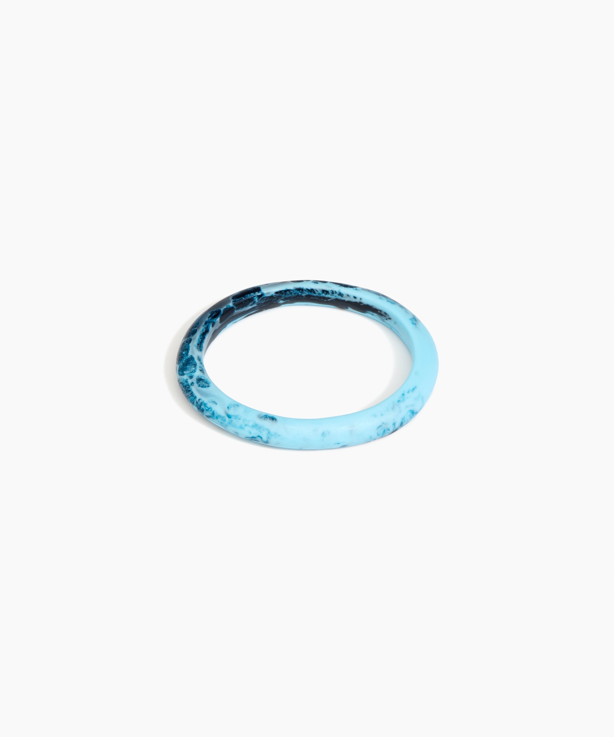 Dinosaur Designs Small Organic Oval Bangle in Water color resin with Wide Fit