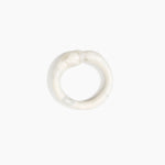 Dinosaur Designs Sprout Bangle in Chalk Swirl — handcrafted marbled off-white resin bangle with chunky rounded form