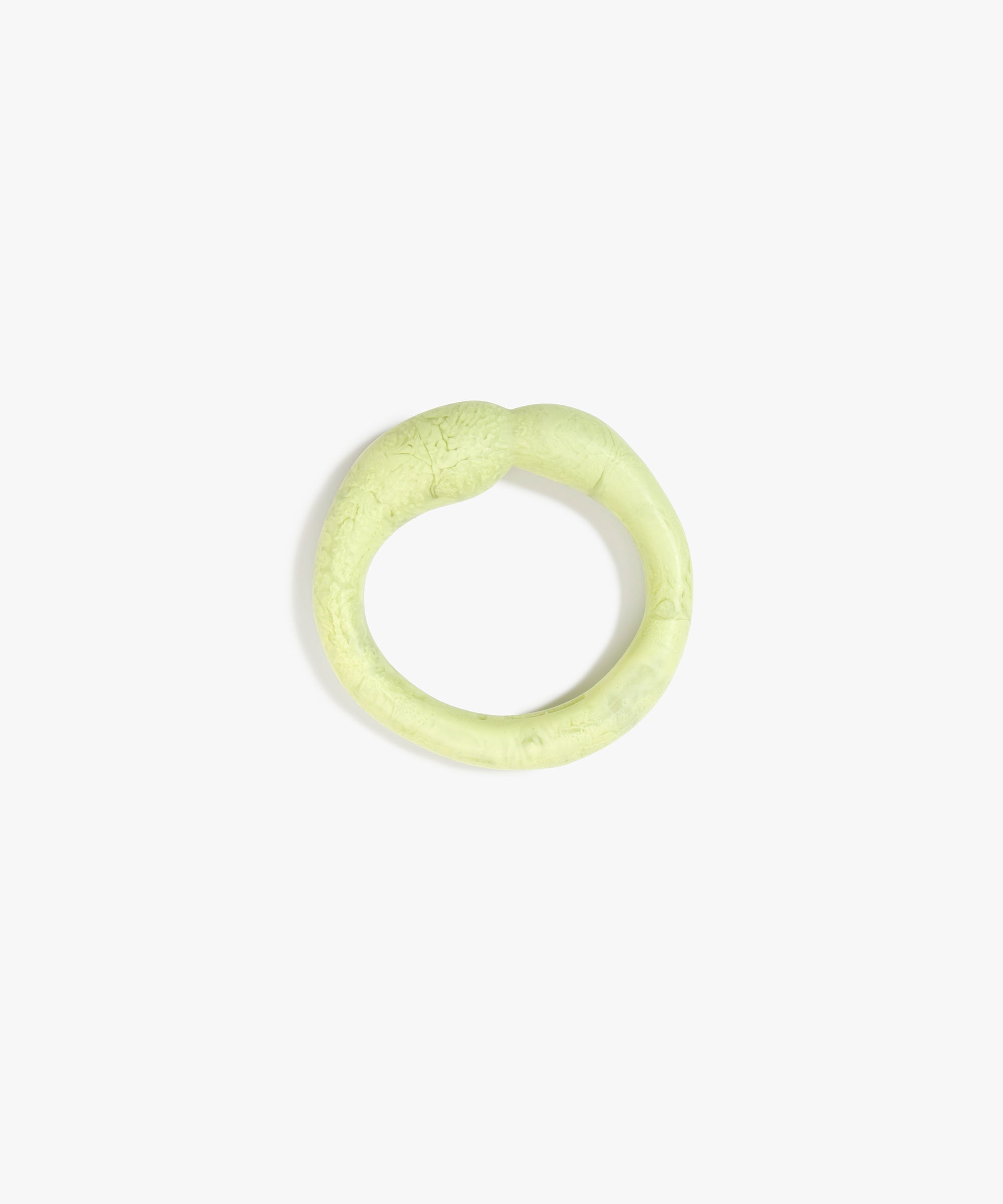 Dinosaur Designs Sprout Bangle in Pistachio — handcrafted marbled pastel green resin bangle with chunky rounded form