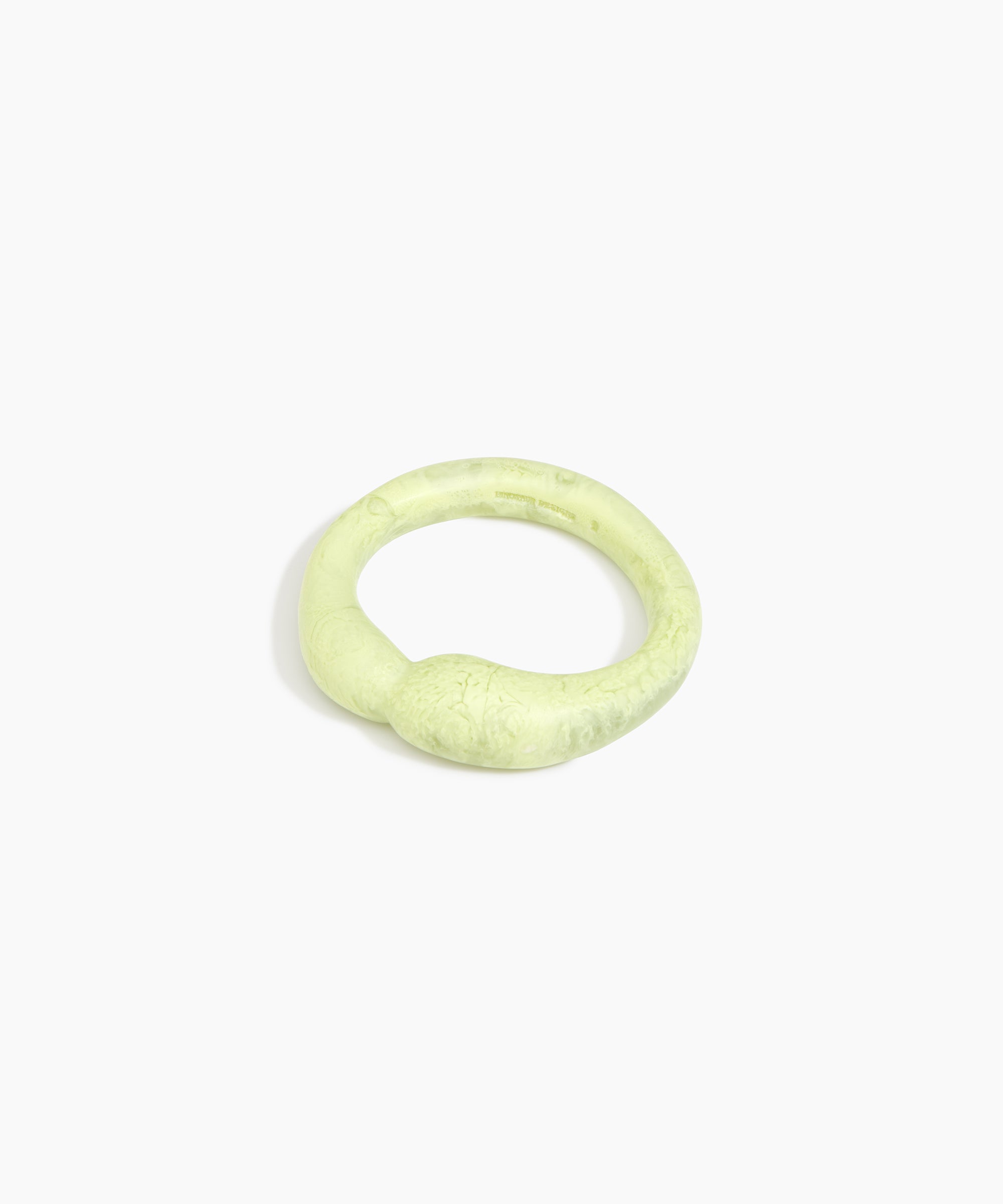 Dinosaur Designs Sprout Bangle in Pistachio — handcrafted marbled pastel green resin bangle with chunky rounded form